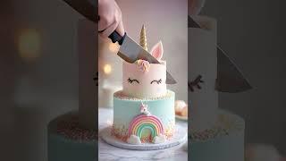 Rainbow Unicorn Surprise Cake ASMR
