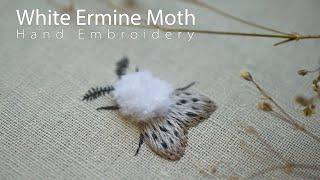 Embroidery Art Process - Fuzzy Moth Thread Painting