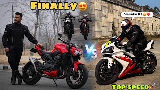 Finally Yamaha R1 ️ | Public reaction on Kawasaki z900 | Girls reaction