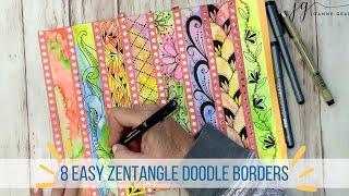 8 Easy Zentangle Doodle Borders