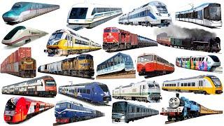 TRAIN and SUBWAY | Learn Railway Transport in English | Tram, Subway Train, Steam, Bullet train