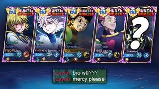 MLBB 5 MAN HUNTER X HUNTER SKIN !! ENEMY WANT TO DESTROY US  - MLBB