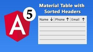 Angular 5 Material Table with Sortable Headers