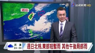 【0927台視晚間氣象】台灣東邊熱帶低壓 將增強為颱風山陀兒