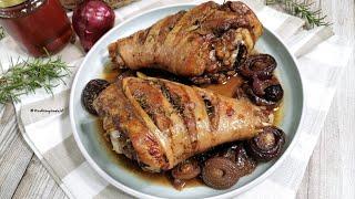 Baked glazed turkey leg