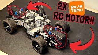 I built the Lego Technic 4WD car with two Temu RC motors 