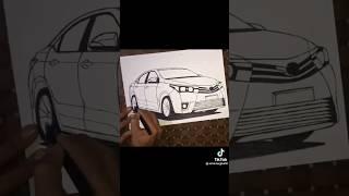 How to draw Toyota corolla Car #viral #shorts #viralyoutubeshorts #youtubeshorts #corolla  #viral