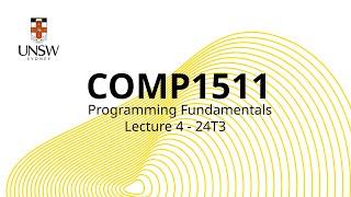 COMP1511 Week 2 Lecture 2