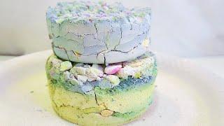 2 Rocky Road cakes collab w/ the marvelous @49designsasmr w/cornstarch glitter paste gym chalk asmr