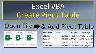 Excel VBA Insert Pivot Table