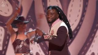 Watch SHABOOZEY perform "GOOD NEWS" & "A BAR SONG (TIPSY)" live at the 2025 GRAMMYs