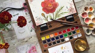 Lightwish Wooden palette Review. Painting with Meiliang watercolor paints