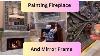 From Dark Brown to Stunning Marble | DIY Fireplace & Mirror Transformation