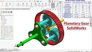 Planetary Gear Assembly and Animation in SolidWorks