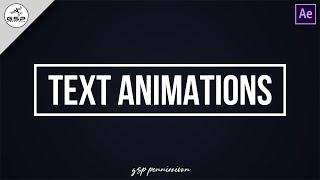 Text Intro Animations Effect | Text Animations | After Effects Tutorial | No Plugins | GSP Creations