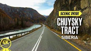 4 HRS Scenic Roads of Chuysky Tract in Siberia, Russia - 4K Scenic Drive Video for Indoor Cycling