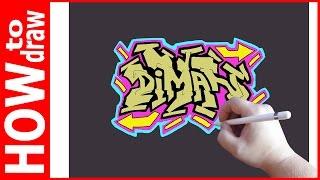 How to draw graffiti name DIMAN