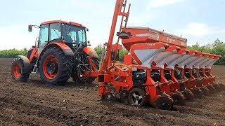 Как Zetor Proxima 110 тащит сеялку Kverneland Optima HD 8 на посеве кукурузы 2019