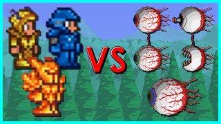 Terraria - 3 Different Armors vs Eye of Cthulhu and The Twins | How Long Can You Survive ?