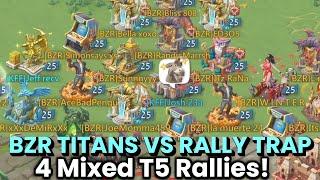 Rally Trap Vs BZR. 4 Mixed T5 Rallies Back To Back. Pushing My Rally Trap To The Limits.Lords Mobile