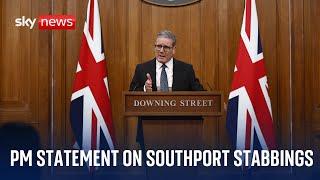 PM Keir Starmer issues statement on the Southport stabbings