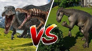 Jurassic World Evolution. Zuhomimus and Baryonyx vs. Iguanodon. The battle of the dinosaurs.