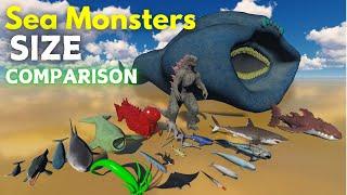 Greatest 3D Size Comparison of 150 Sea Monsters: Bloop vs El Gran Maja vs Godzilla