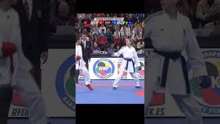 Amazing Ura MAWASHI GERI by Anzhelika Terliuga _ Karate WKF #karate #wkf #kumite #female #shorts