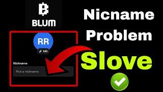 Set Nickname Problem Blum | Blum Nick Name Problem Slove | Nickname Problem Blum | Blum Nickname