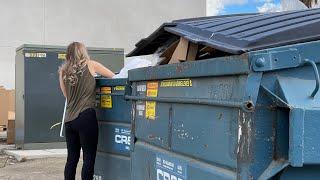 Dumpster Diving- She got it all before employees covered it up!