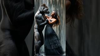 The Woman Performs a Fusion with the Gorilla #americagottalent #talent #agt #shorts