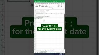 Current Date & Time Shortcut in Excel‼️ #excel