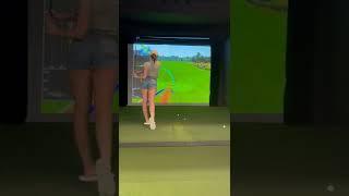 The Guys at Golftown REALLY Liked Her Swing #golfsimulator #golfgirl #golfswing #shorts #shortshorts