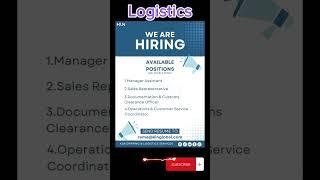 Logistics Jobs in Dubai #jobsindubai