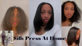 HOW TO: SILK PRESS NATURAL HAIR AT HOME | SILK PRESS|  @designessentials PRODUCTS | NO HEAT DAMAGE