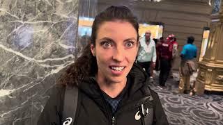 Emma Bates talks after running 2:24:00 at 2024 Chicago Marathon