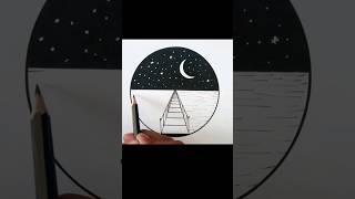 How To Draw Night Sky #artist #draw #drawing #art #sketch #artwork #shorts