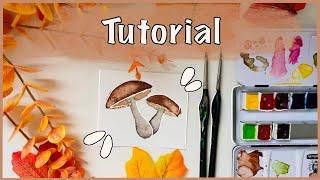 Pilz Tutorial in Aquarell/ Herbstwoche 2023/ ClaLu Creative