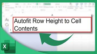 How to Autofit Row Height to Cell Contents in Excel | Microsoft Excel Tutorial