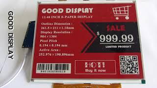 Large size 12.48 inch red color eink module GDEW1248Z95 from Good Display