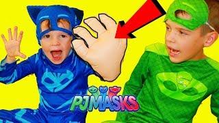 PJ Masks Catboy GIANT HAND ACCIDENT & This Little Piggy & Big Bad Wolf Story