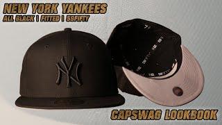 New York Yankees All Black 59Fifty Fitted | Mets 5950 Fitted Hat | Grey Underbrim 59fifty Fitted Cap