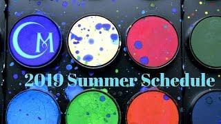 2019 Summer Schedule for The Crafting Muse Channel, Games, and Appearances.