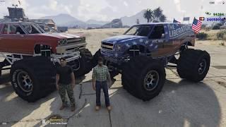 GTA-V Rp RiskyClay. Monster Trucks ,jumping trucks and crushing cars(FUN)