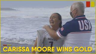 Carissa Moore, an American, wins first ever women's Olympic gold in surfing