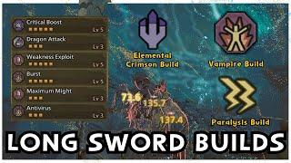 My TOP 3 Longsword Build in Monster Hunter Wilds - (Crimson Slash, Vampire & Paralysis Build)