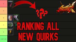 RANKING ALL NEW QUIRKS | Anime Fighting Simulator X