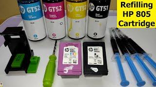 Refilling HP 805 Inkjet Cartridge for HP 2300, 2331, 2332, 1110, 1112, 1212 printers | in Hindi