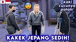 Kakek jepang shock ketika melihat cucu indonesia yang cidera kaki dan jalan pake tongkat