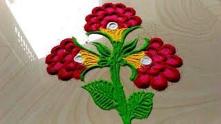 easy and small flowers rangoli design by jyoti Rathod #445